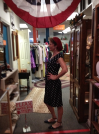 Woman dressed up in the 1940s Woman dressed up in the 1940s