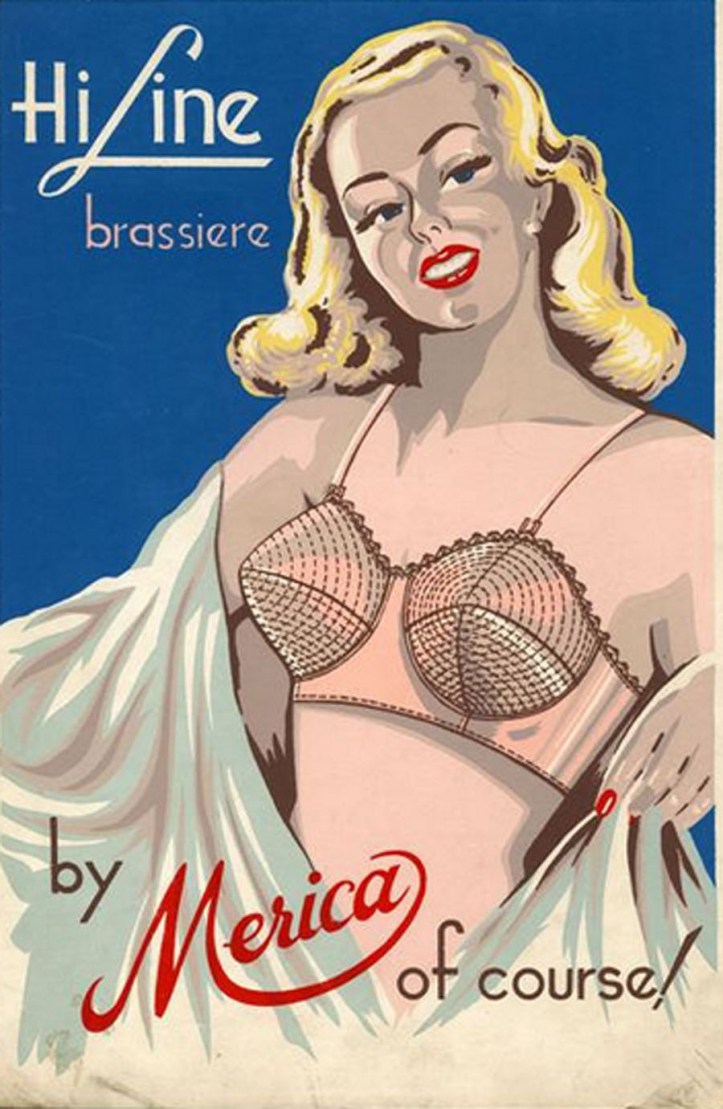 Vintage advertisement of the bullet bra Vintage advertisement of the bullet bra