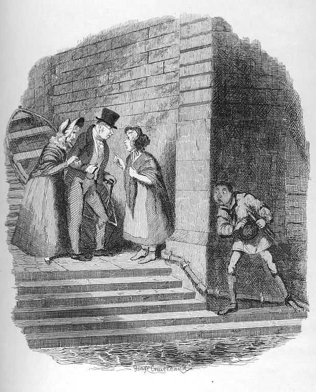 Painting showcasing fashion of the Dicken's period