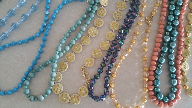 Strands of beaded necklaces Strands of beaded necklaces