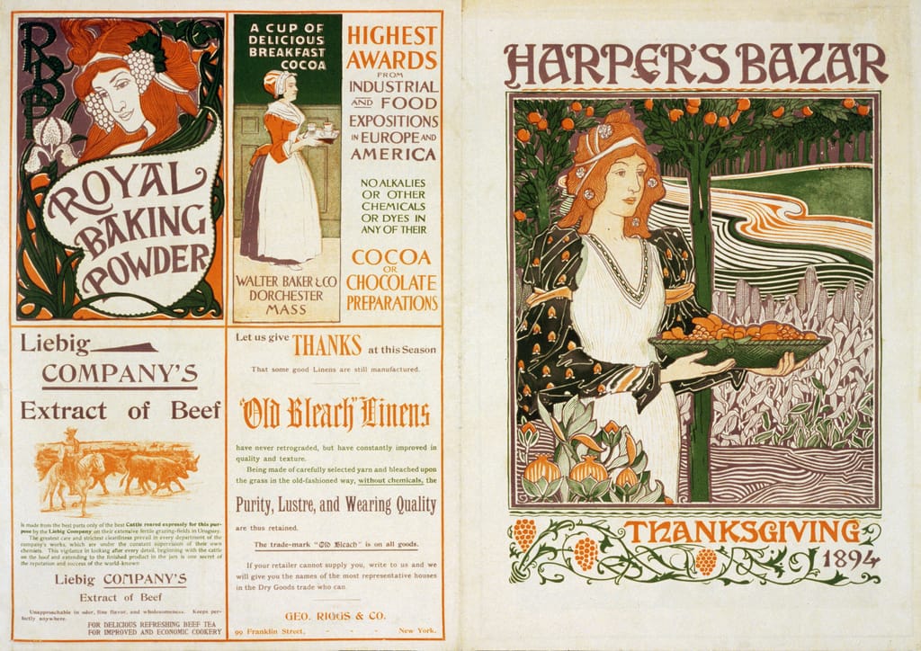 Harper's Bazaar front and back magazine cover from 1894