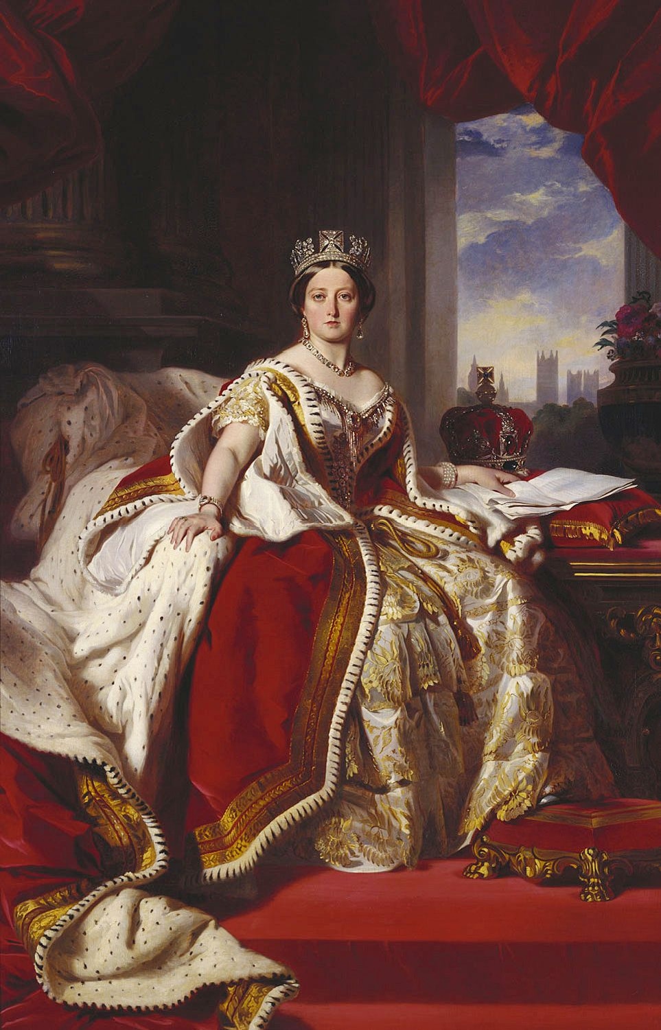 Painting of Queen Victoria in her coronation